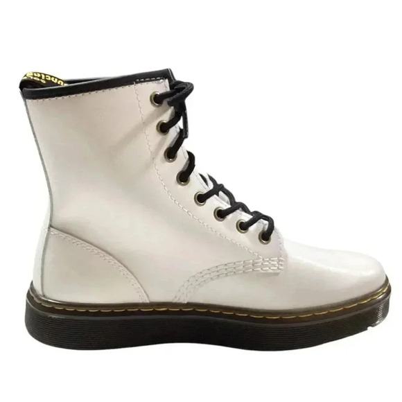 Dr Martens Boots Womens 8 38.5 White Zavala Lace Up Smooth Leather Combat NEW - Picture 4 of 9